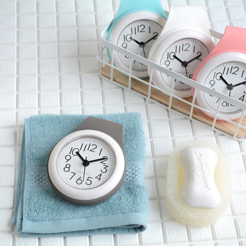 

Простые настенные часы для ванной комнаты в скандинавском стиле, водонепроницаемые, бесшумные, для дома, на присоске, креативные