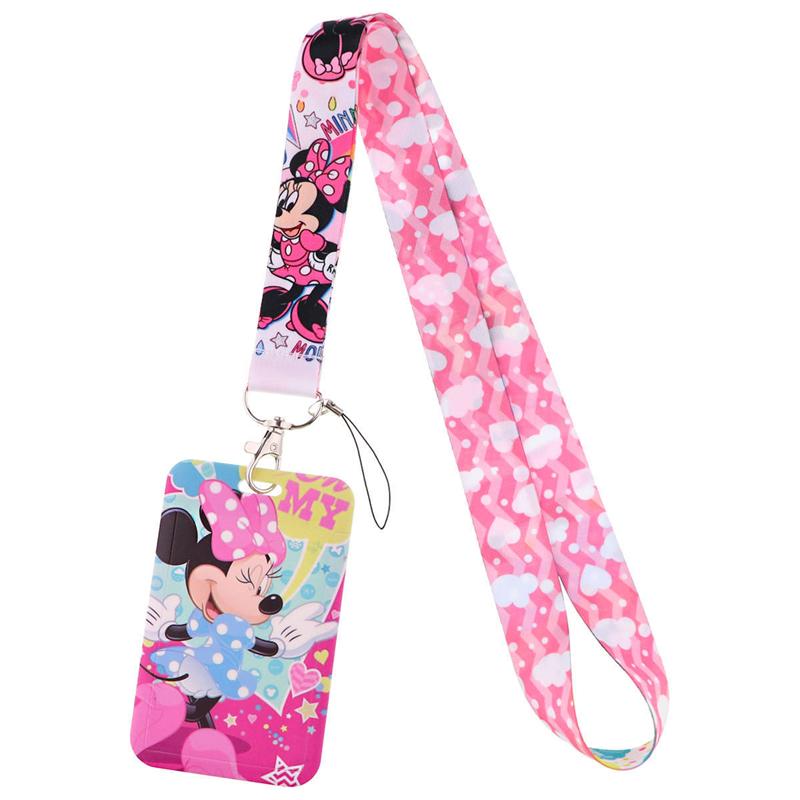 Anime Minnie Mickey Mouse Krkový popruh Šnúrka na kľúče Šnúrka Držiak na ID kartu Šperkové dekorácie Kľúčenka na doplnky Darčeky