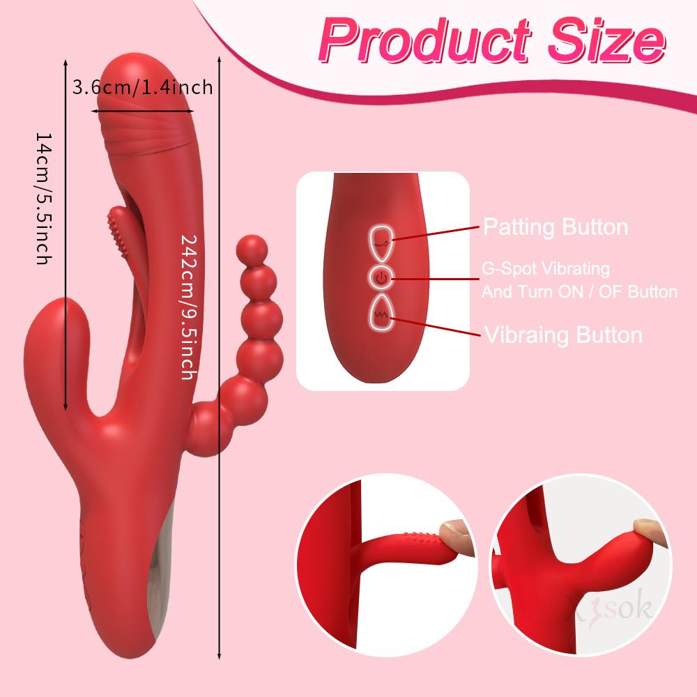 3 In 1 Tapping Flapping Vibrator For Women Clitoris Clit Sucker Stimulator Sex Toys Female Rabbit Sucking Vibrators Adult Goods