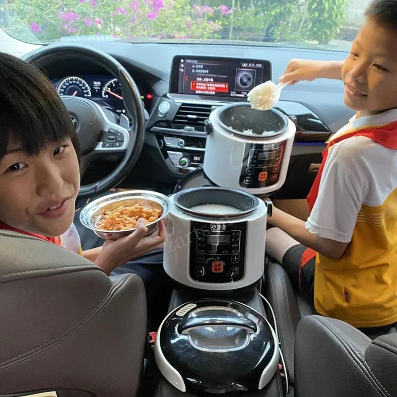 2025 New 24V Mini Rice Cooker Car Truck Soup Porridge Cooking Machine Food Steamer Heating Lunch Box Meal Heater Warmer 2L