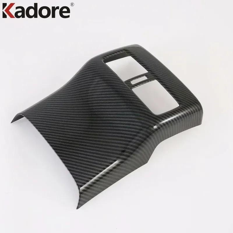 Car Armrest Box Rear Air Condition Vent Outlet Cover Trim For Mazda 3 Axela BP -2024 2025 Carbon Fiber Interior Accessories