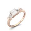 1.19 Cts Cushion Shape Pearl Solitaire 925 Sterling Silver Rose Vermeil Wedding Women Ring