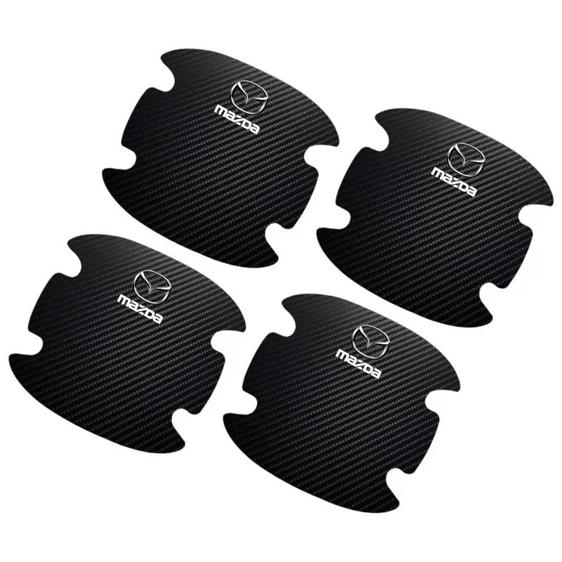 

Car Door Handle Protection Sticker Emblem Car Styling Carbon fiber For Mazda 2 3 4 5 6 7 ATENZA Axela 6 323 626 RX8 CX6 CX5 CX4 чёрный