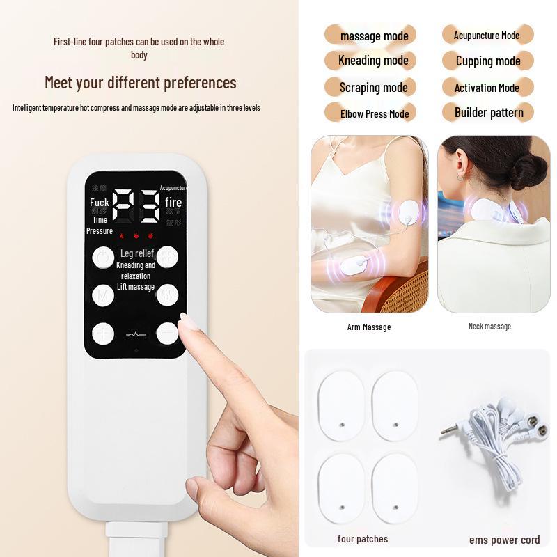 Electric Headband Massager with Kneading, Hot Compress, and Pulse Air Pressure for Sleep Aid