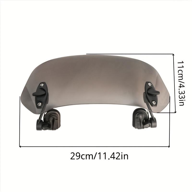 Adjustable Clip-On Motorcycle Windshield Extension with Grey Lens - Durable Plastic Aerodynamic Design for Kawasaki Yamaha Ducati Motorcycles