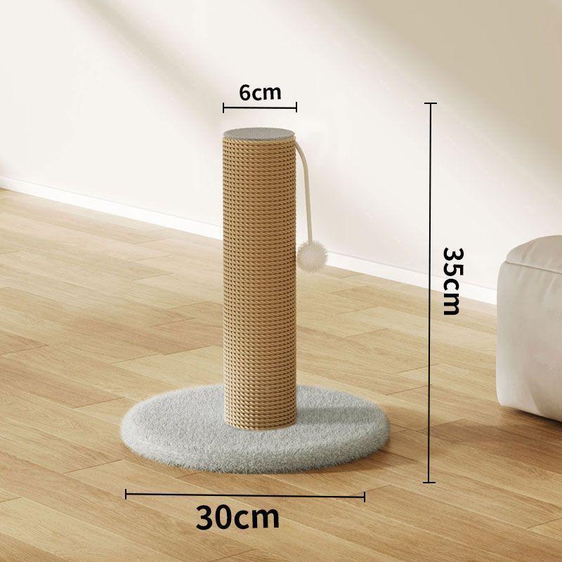Elevated Cat Scratching Post: Vertical Sisal Board & Ball Toy on Solid Wood Structure
