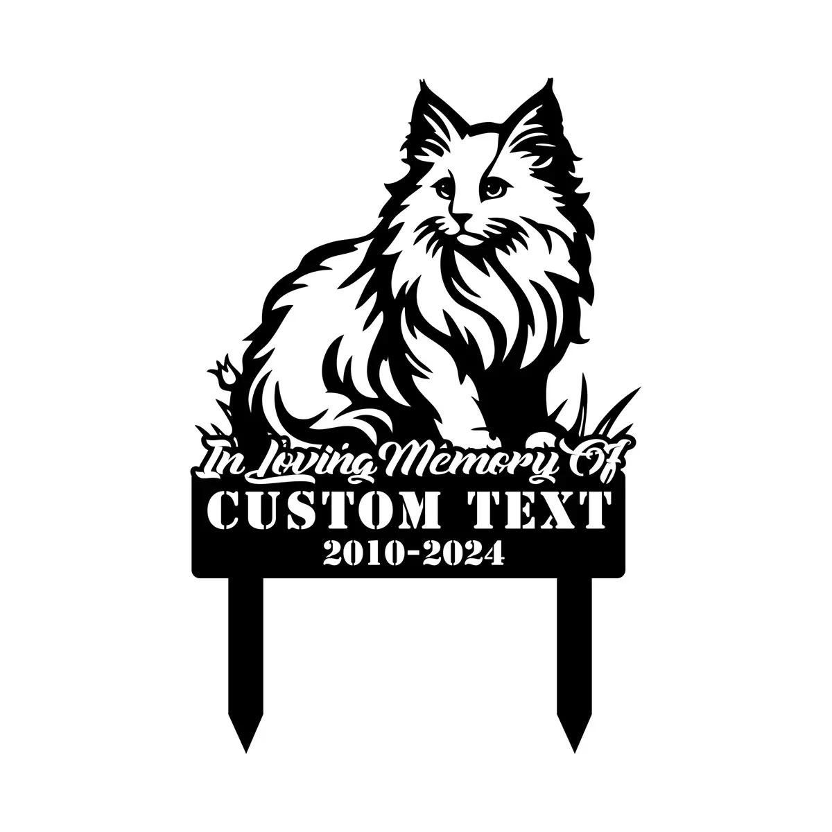 

Personalized Maine Coon Cat Memorial Metal Stake, Custom Pet Grave Marker Garden Yard Sign, Outdoor Decoration Keepsake