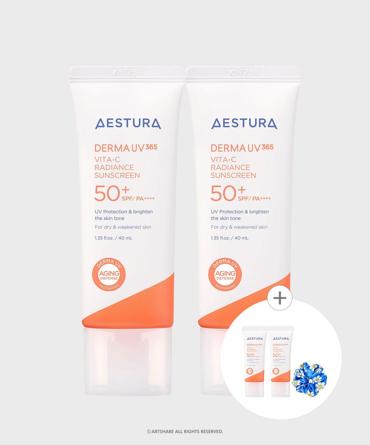 Derma UV365 Vita C Radiance Moisture Sun Cream 40ml * 2