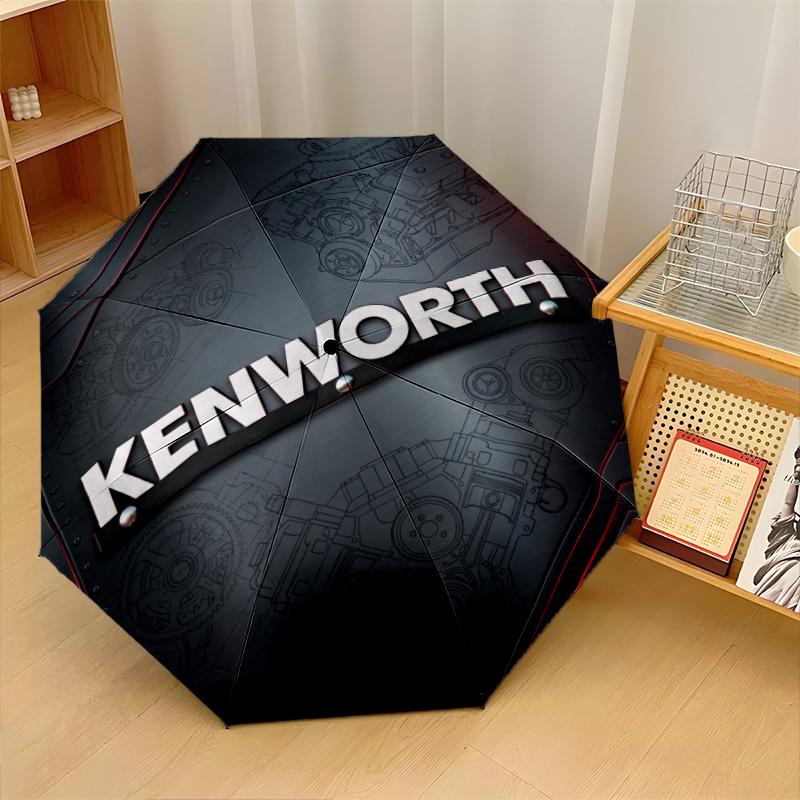 Kenworth Print 8?Ribs Automatic Umbrella Wind Resistant Lightweight Folding Umbrella For Outdoor Travel