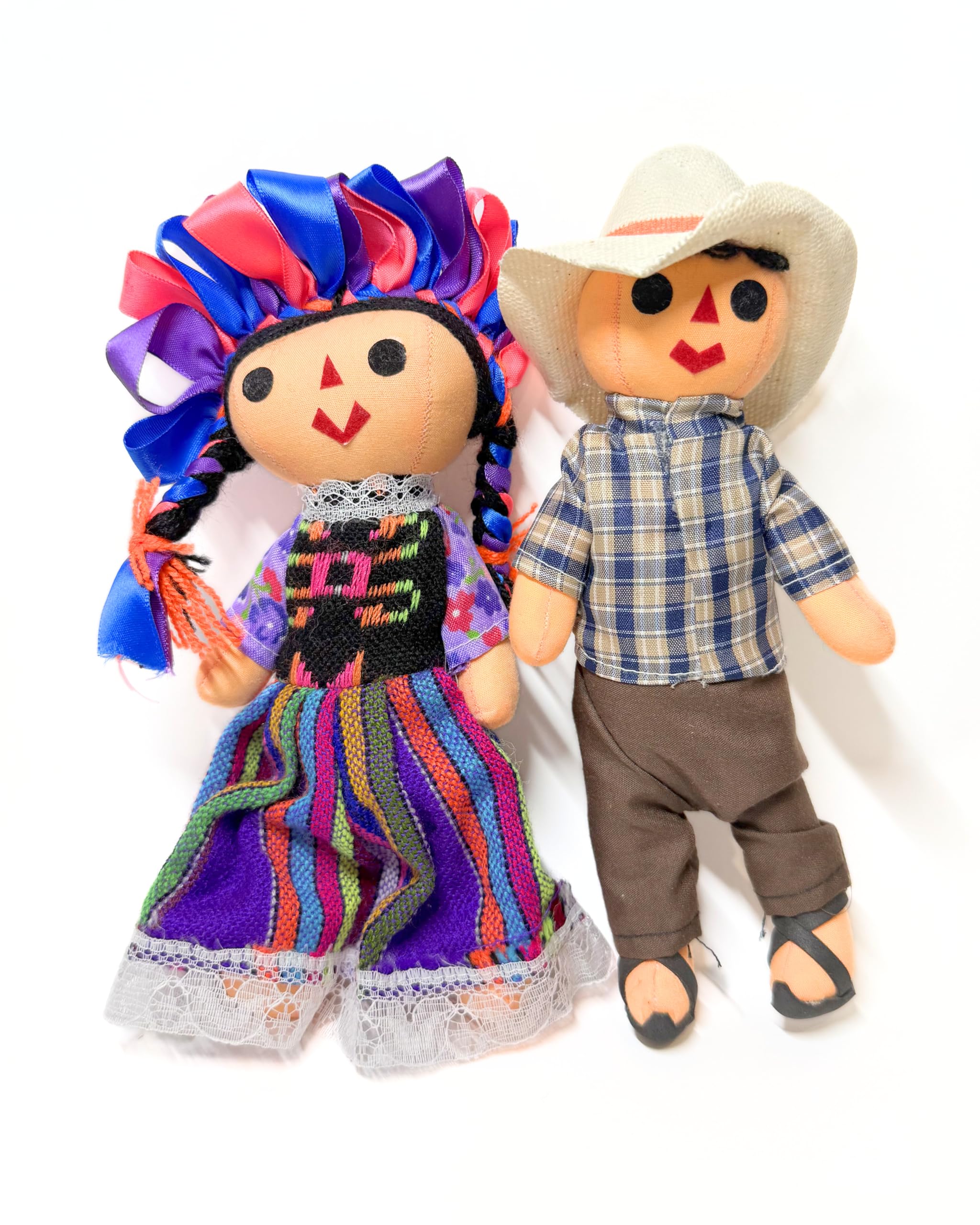 

Mexican Pair of Plush Dolls Imported Mexican Folk Crafts 20cm 8cm 5cm Deep / / Size High, Wide, [Used]
