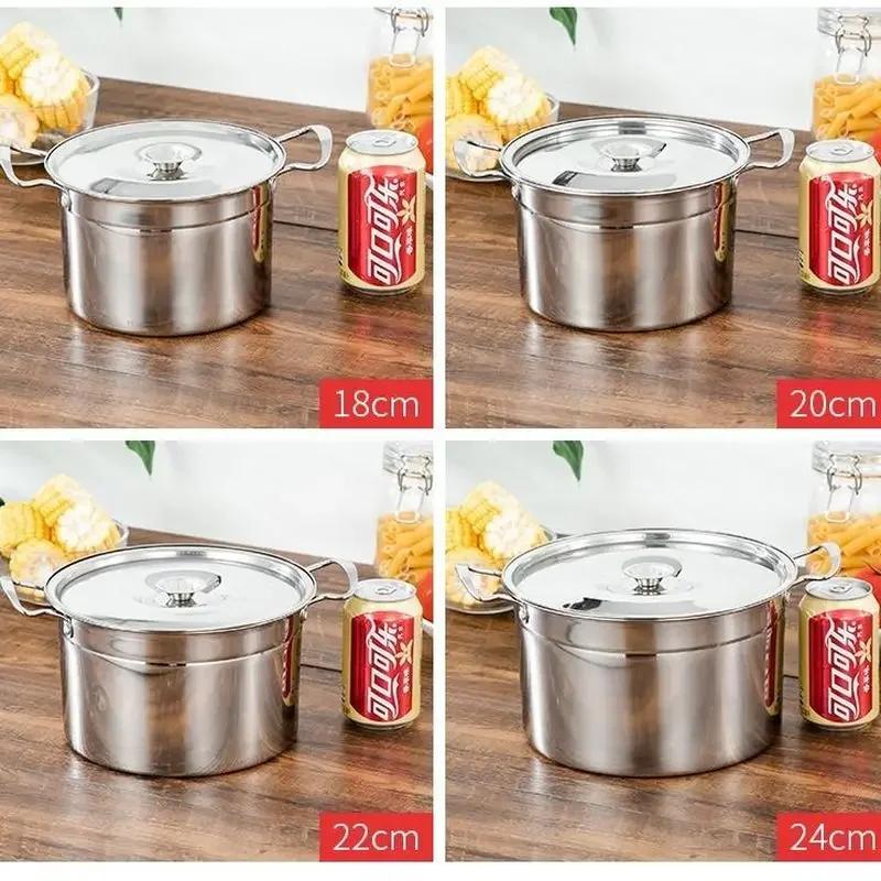 Soup Pot Stainless Steel  Stew  Soup Home Induction Cooker Pot with Lid Lard Tank Spice Tank Miso Instant Pot Kitchen