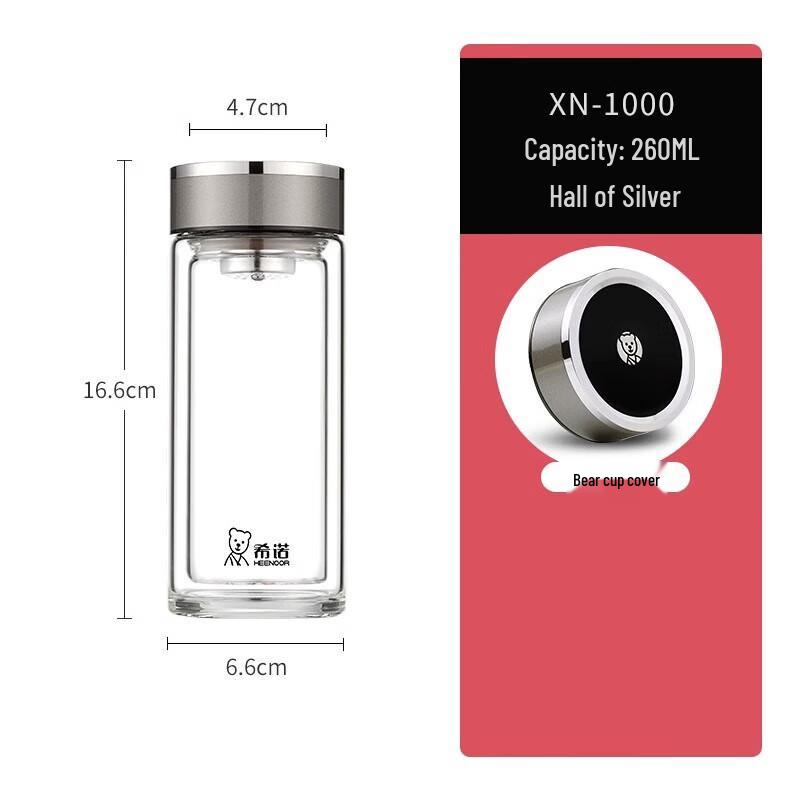 Xino HWM Double-Wall Glass Tea Infuser Mug