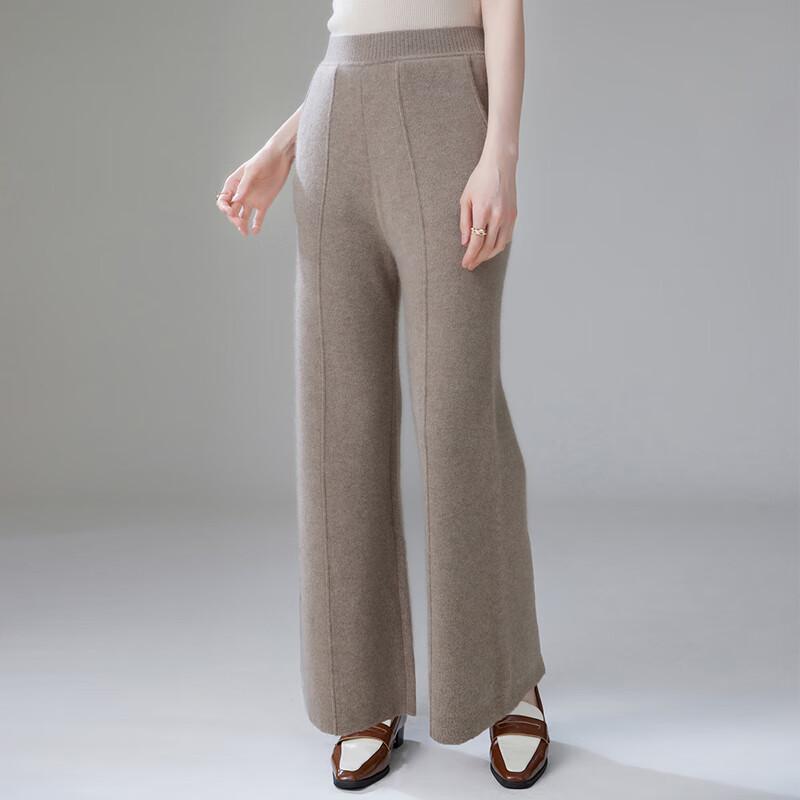 Fanzhen Women's High-Waist Wool Blend Wide-Leg Pants