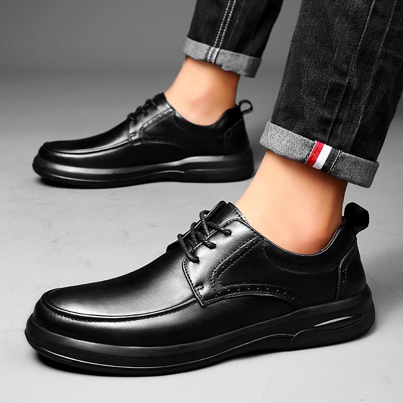 High Quality Men Oxfords Shoes Lace Up Spring Autum Genuine Leather Men Fashion Business Casual Man Shoe Breathable Chunky Shoes