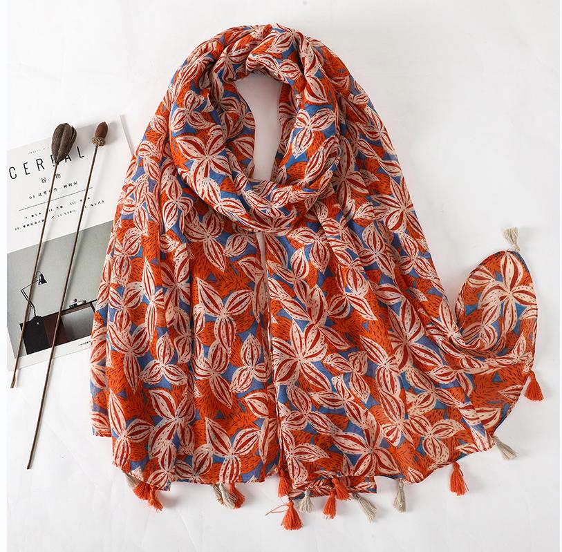 Soft Linen Cotton Scarf Shawls Women Luxury Premium Foulard Femme Long Spotted leopard print Tassel Scarfs Scarves Echarpe