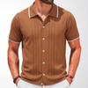 Lässige Kurzarmhemden für Herren Atmungsaktive Button-Down-Poloshirts Tops Strandurlaub Leichte Golfhemden mit Kragen Herren Sommer Strickhemden