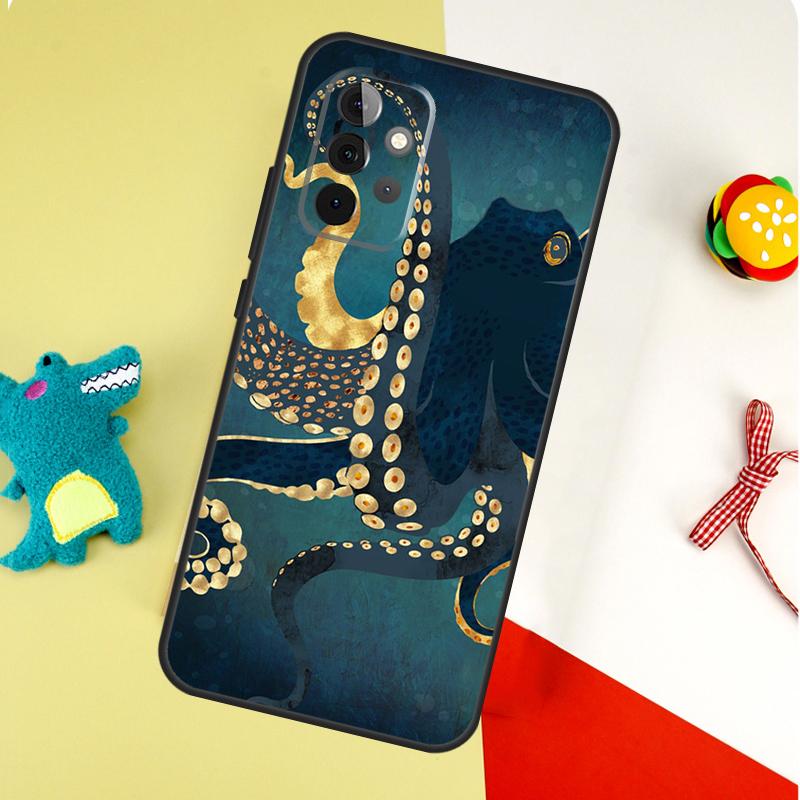 Marine Life Ocean Octopus For Samsung Galaxy A05 A06 A16 A54 A34 A14 A55 A35 A15 A53 A33 A13 A22 A32 A52 Phone Case