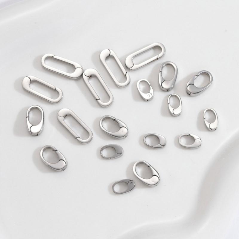 Set mit 9 eleganten ovalen Hummerklauenverschlüssen Edelstahl Schmuckverschlüsse Sichere Federringverschlüsse für Accessoires