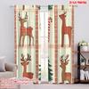 2pcs,2D Plane Printing Window Curtain Christmas Trees Candy Canes Reindeer (3) Polyester Fabric (without Rod) All Seasons