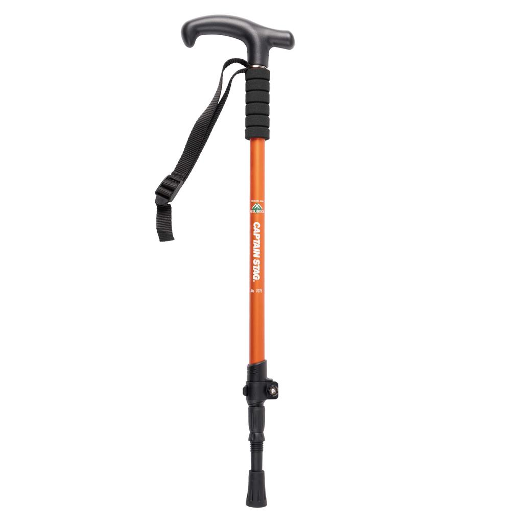Captain Stag Trekking Type Lever Pin with Protector and Chrome FEEL BOSCO (CAPTAIN STAG) Poles, 2, 3-Section, & Lock, T-Grip, Basket, Orange, UM-2337