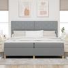 LED Box Spring Bed with Mattress Light Grey 200 x 200 cm Fabric