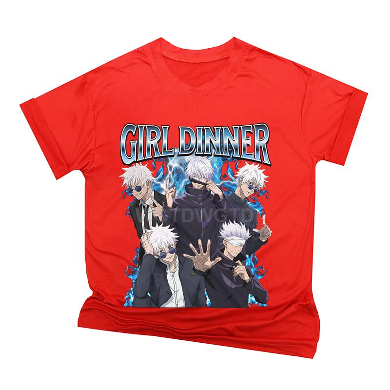 Satoru Gojo Jujutsu Kaisen T-Shirt Vintage Streetwear Short Sleeve Men Clothing Oversized T Shirt