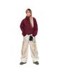 Aakam Check Pattern Hooded Jacket (Burgundy)