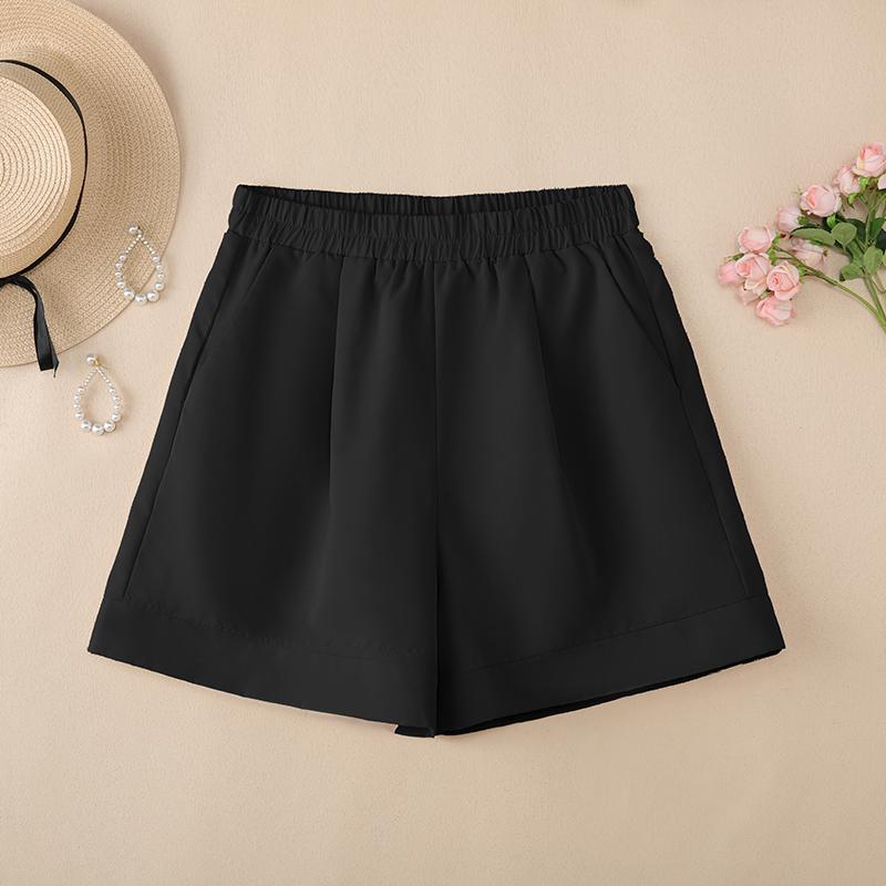 ZANZEA Pantaloncini estivi larghi in vita elastica casual da donna