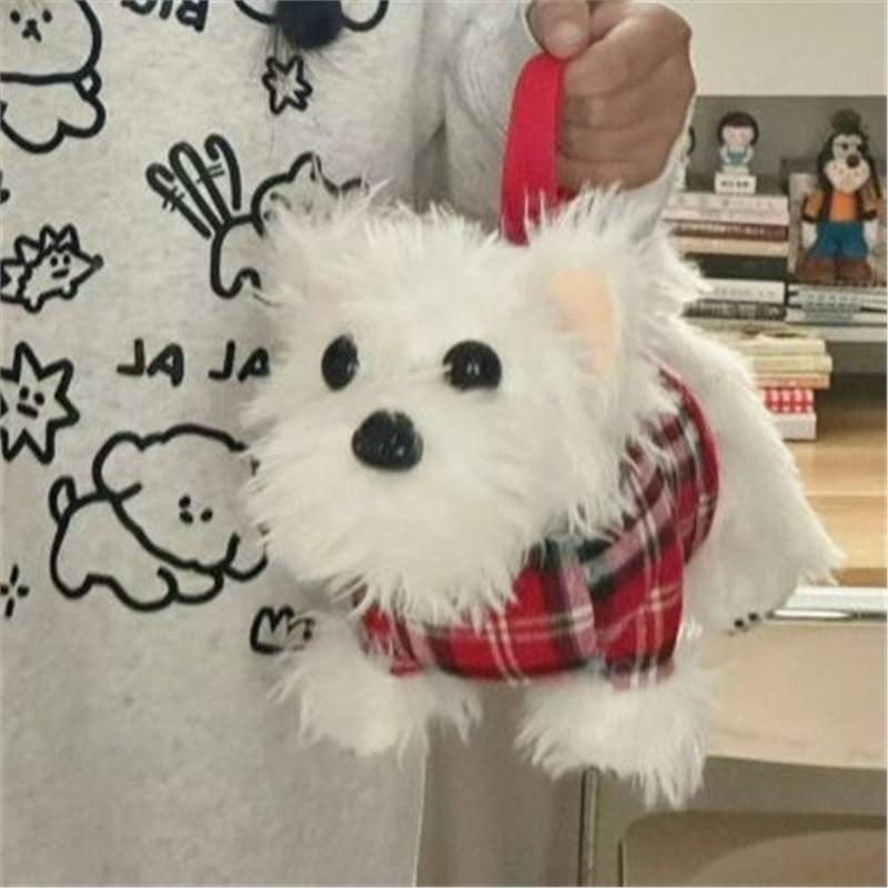 

Пушистая мультяшная сумка-кроссбоди в виде щенка вест-хайленд-уайт-терьера - Мягкая, универсальная повседневная сумка для женщин Standard