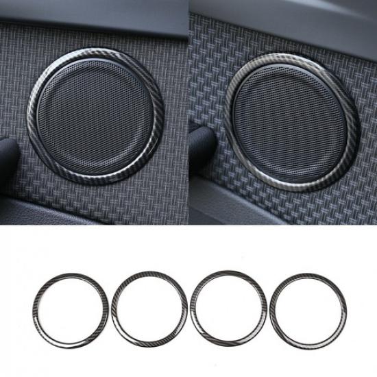4PCS ABS Carbon Fiber Door Horn Speaker Ring Cover Trim For Toyota Supra -22