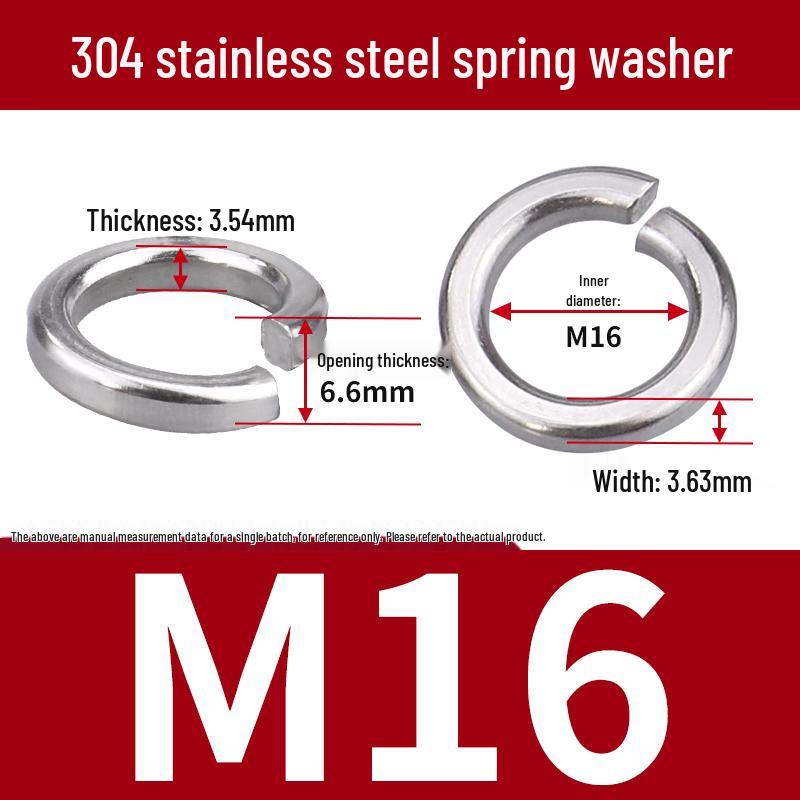 Stainless Steel & Blackened Carbon Steel Spring Washers (M1.6-M42) Elastic Open Washers