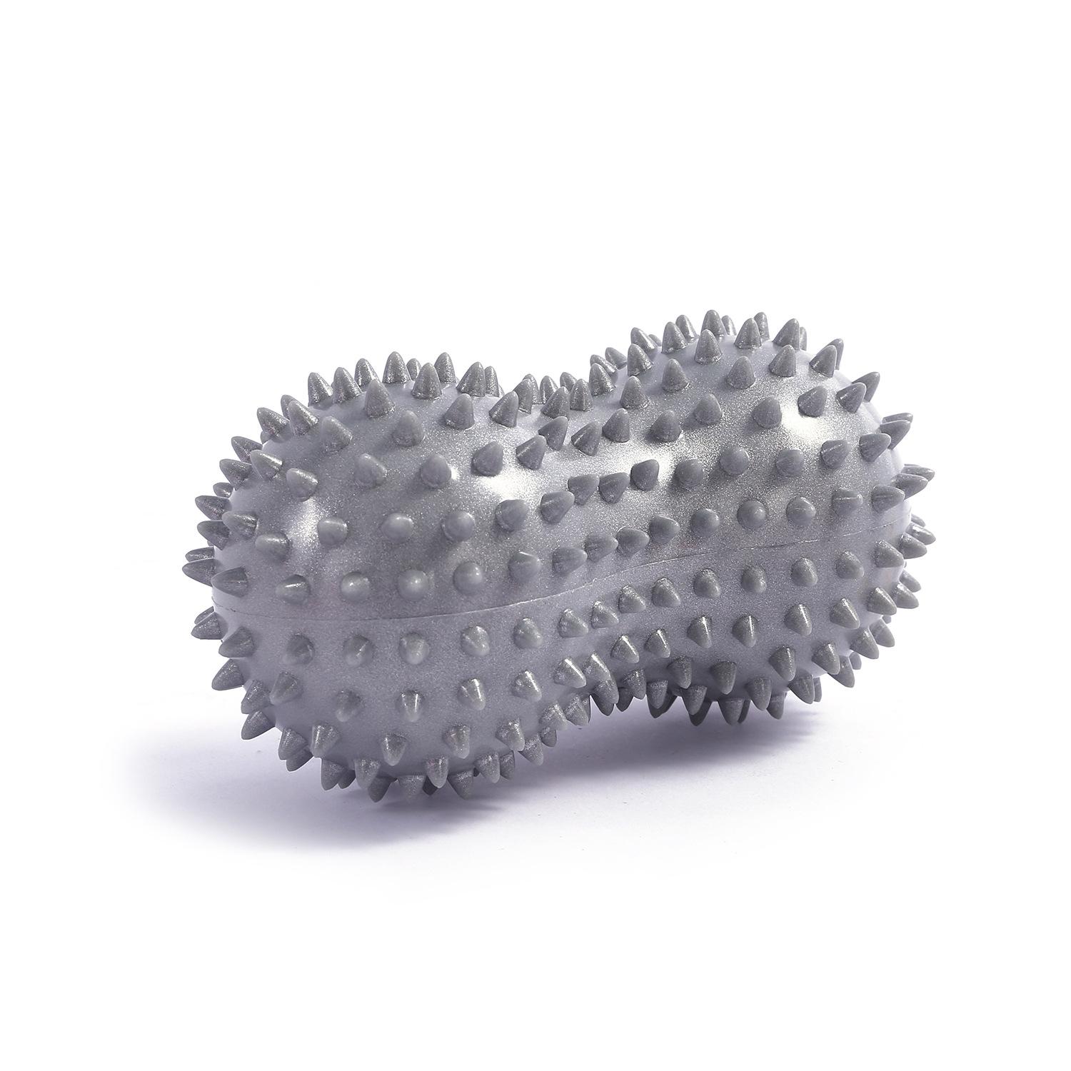 

Миофасциальный ПВХ Игольчатый Мяч для Йоги: Маленький мяч для фитнеса дома Peanut Spiky Ball серый