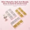 6Grids Mini Caviar Beads Nail Art Decoration Gold/Silver 3D Nail Art Charms Mixed-Size Metal Ball Gems DIY Luxury Manicure Parts