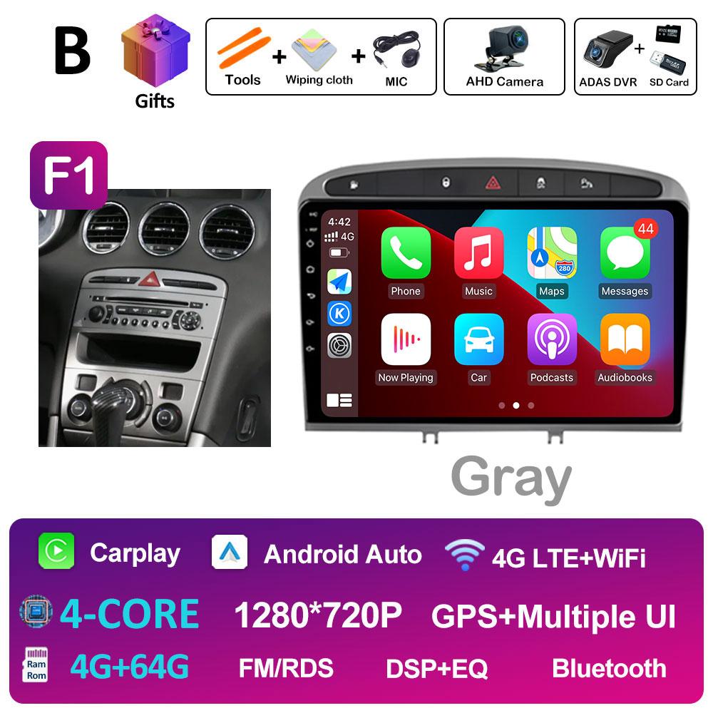 9 Inch Android Auto Car Video For Peugeot 408 308 308SW Radio Player Wireless Carplay DSP Stereo Autoradio QLED IPS Screen WIFI
