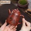 280ml Antike Yixing Lila Ton Teekannen Handgefertigte Bambusblatt Kanne Roherz Roter Leder Drachenschlamm Kessel Sieb Zisha Teeset