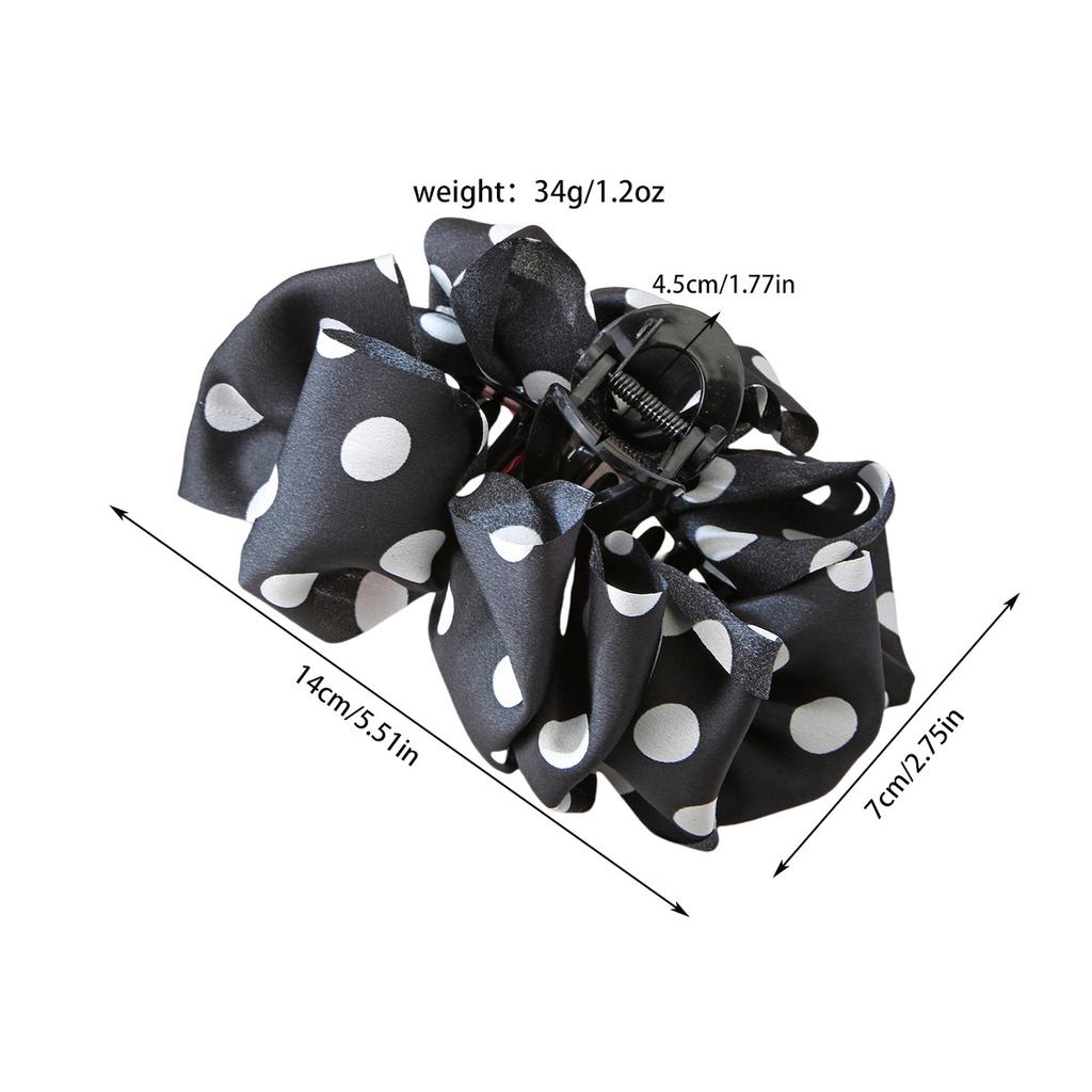 French Polka Dot Big Bow Clip Women's High-end Hair Clip Shark Clip Headdress