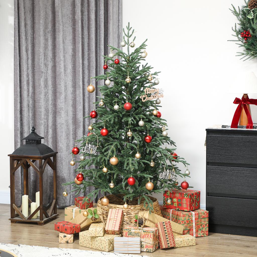5 Ft Full Spruce Christmas Tree with Realistic Dense Tips, Easy Assembly - Green