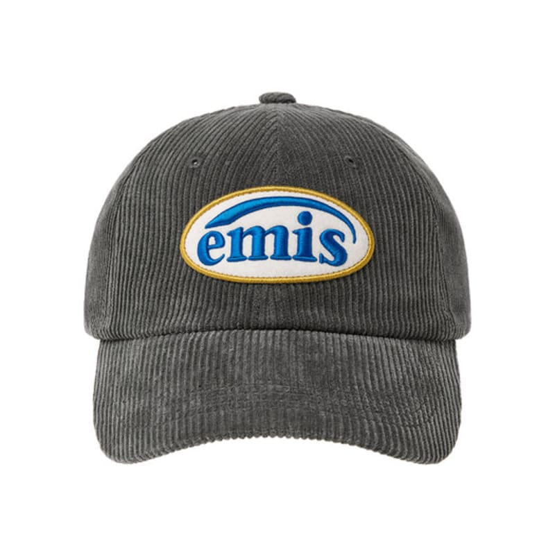 

EMIS CORDUROY WAPPEN BALL cap (RENEWAL)-CHARCOAL CHARCOAL