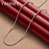 Original 925 Sterling Silver 16-30 Inches Bamboo Chain Necklace For Women Men Fashion Charm Jewelry Party Engagement Gift