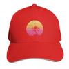 Retrowave Sunset Palm With Distress Effect Baseball Cap Hat Unisex Luxury Fashion Beach Luxury Brand Women Unisexs
