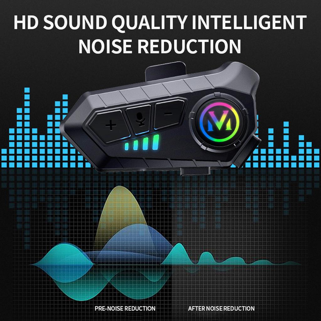 Motorcycle BT5.3 Intercom Headset Noise Cancellation Compatible with A Variety of Helmets