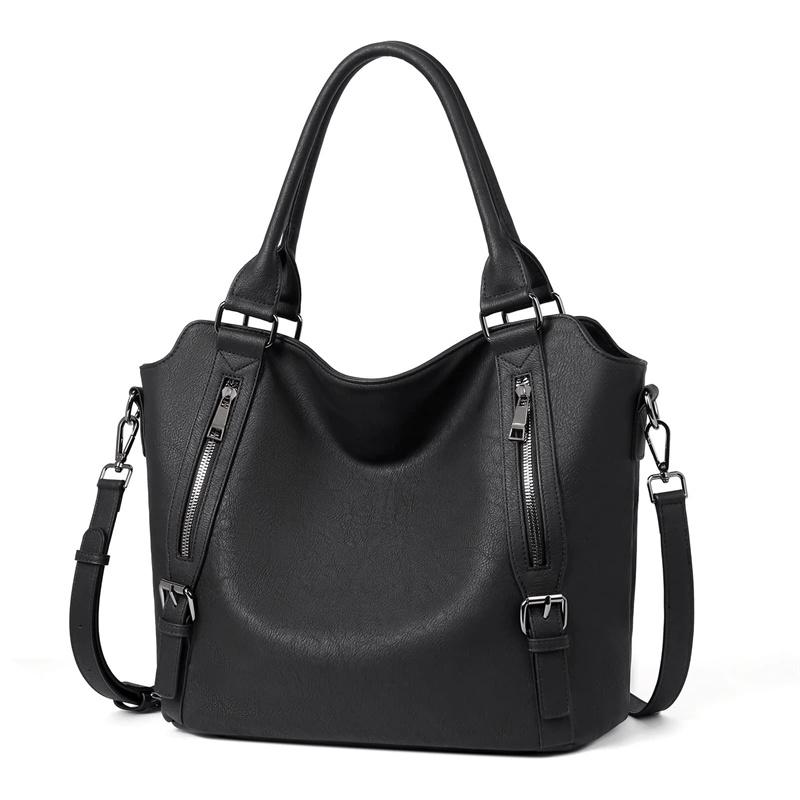 Damen Veganes Leder Laptop-Tote-Bag, Große Kapazität Schulter-Hobo-Tasche, Trendige Vielseitige Tägliche Pendler-Arbeitstasche