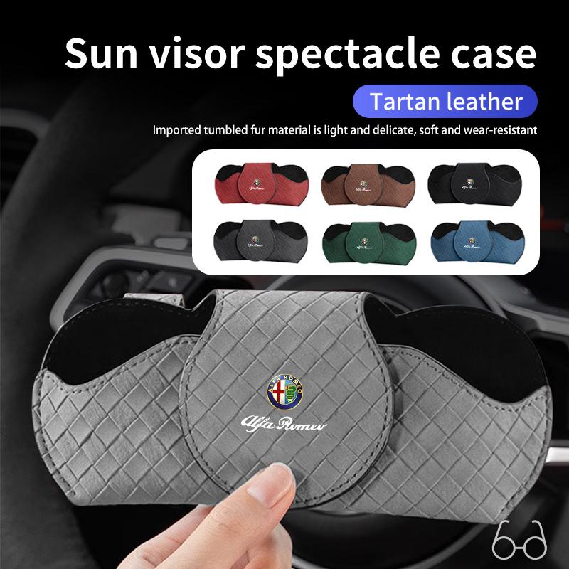 For Alfa Romeo Car Interior Glasses Clip Sun Visor Sunglasses Holder 159 Giulietta Giulia 147 Mito 156 159 166 GT Stelvio