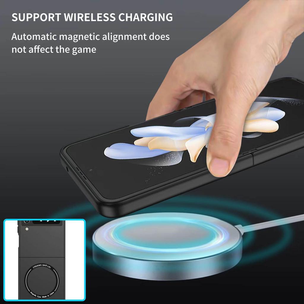 Anti-Scratch Mag Safe Ring Case for Samsung Galaxy Z Flip 3 4 5 6 5G Non-Slip Wireless Charging Cover for Samsung Z Flip3