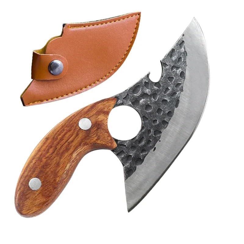 

Кованый карманный нож для обвалки, сыра, пиццы, кухонные ножи, нержавеющая сталь, нарезка, мини-нож, деревянная ручка, нож для фруктов