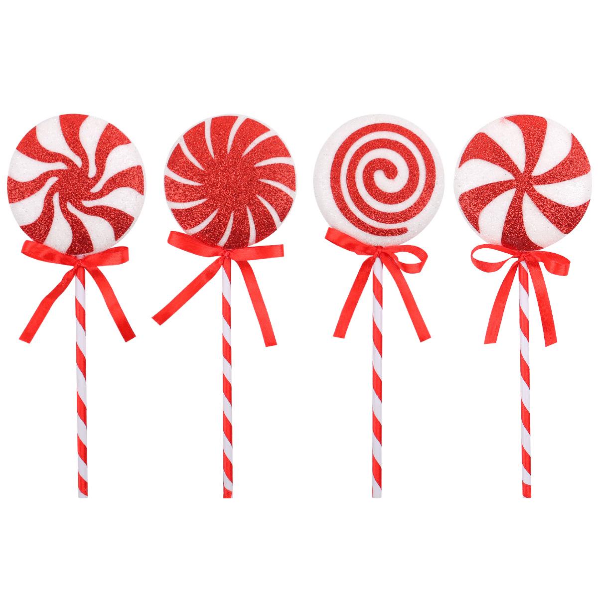 

4PCS Christmas Candy Lollipop Pendant Xmas Tree Hanging Ornaments Christmas Lollipop Candy Gift Box Decorations New Year Decor