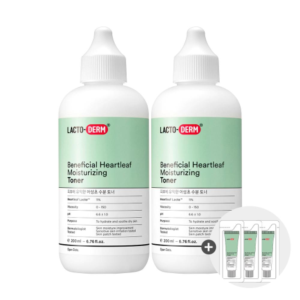 Lactoderm Houttuynia Cordata Moisture Toner 200ml 2 Pcs  + Cream 1ml 3 Free NONE
