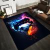 Colorful Gaming Joystick Print Rug with Abstract Splash Design Suitable for use as an anti-slip for living room bedroom sofas