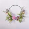 1Pc Simulation Decorative Round Wrought Iron Garland, Fake Flowers, for Wedding Decoration, Outdoor Decoration