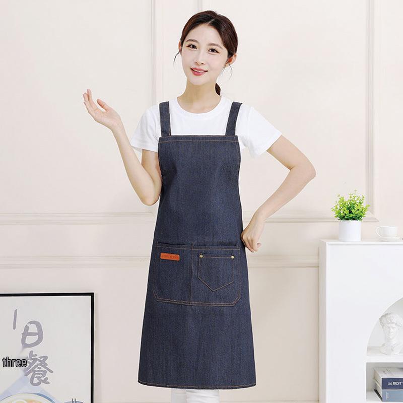 Breathable Denim Apron with Custom Logo for Kitchen & Catering